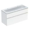 Geberit ICon - Wastafelkast Met Dubbele Wastafel, 118x48x63 Cm, 2 Laden, KeraTect, Glanzend Wit 502.334.01.1
