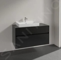 Villeroy & Boch Collaro - Wastafelkast, 1000x548x500 Mm, 2 Laden, Mat Zwart C01700PD -Duravit || Geberit || Grohe Verkoopwinkel 051dd14aeab7f00cbf9d3915