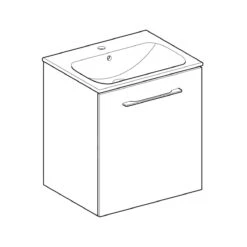 Geberit Selnova Square - Wastafelonderkast 635x588x480 Mm, Met Wastafel, 1 Deur, Glanzend Wit 501.252.00.1 -Duravit || Geberit || Grohe Verkoopwinkel 065f700cc2e07d945e12163d