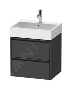 Duravit Ketho.2 - Wastafelkast 549x584x460 Mm, 2 Laden, Grafiet Mat K25275049490000