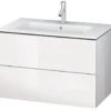 Duravit L-Cube - Wastafelonderkast 550x820x481 Mm, 2 Laden, Glanzend Wit LC624102222