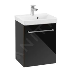 Villeroy & Boch Avento - Wastafelkast, 430x514x352 Mm, 1 Deur, Crystal Black A88700B3