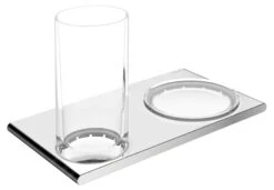 Keuco Edition 400 - Beker Met Zeepschaal Wandbevestiging, Glas/chroom 11556019000