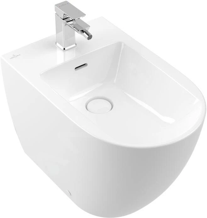 Villeroy & Boch Subway 3.0 - Staand Bidet, Met Overloop, Kraangat, CeramicPlus, Alpine Wit 447100R1 1 Villeroy & Boch Subway 3.0 - Staand Bidet, Met Overloop, Kraangat, CeramicPlus, Alpine Wit 447100R1