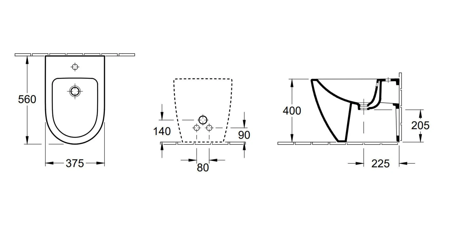 Villeroy & Boch Subway 2.0 - Staande Bidet 560x375 Mm, Alpine Wit 54010001 2 Villeroy & Boch Subway 2.0 - Staande Bidet 560x375 Mm, Alpine Wit 54010001 - Afbeelding 2