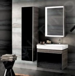 Geberit Citterio - Hoge Badkamerkast 1600x400 Mm, Glanzend Zwart/eik Grijsbruine 500.554.JJ.1 -Duravit || Geberit || Grohe Verkoopwinkel 1069a17218e30a9cf7f79b10