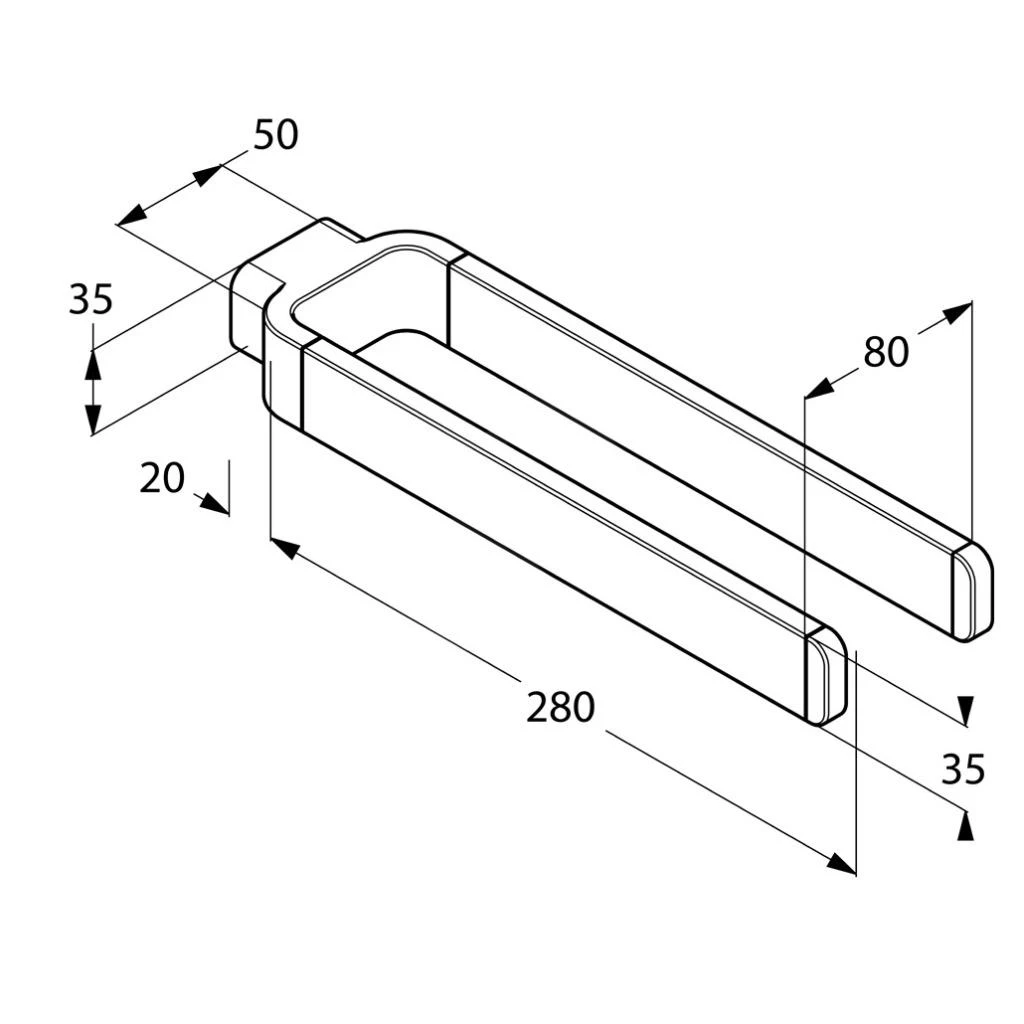 Kludi E2 - Handdoekhouder, Chroom 4999005 2 Kludi E2 - Handdoekhouder, Chroom 4999005 - Afbeelding 2