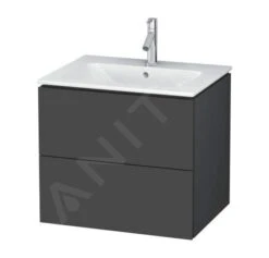Duravit L-Cube - Wastafelonderkast 550x620x481 Mm, 2 Laden, Grafiet Mat LC624004949