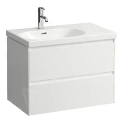 Laufen Lani - Wastafelonderkast, 74x45x52 Cm, 2 Laden, Glanzend Wit H4035921122611