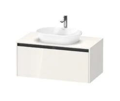 Duravit Ketho.2 - Wastafelonderkast Met Uitsparing 459x1000x550 Mm, 1 Lade, Glanzend Wit K24886022220000