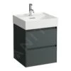 Laufen Lani - Wastafelonderkast, 48x45x52 Cm, 2 Laden, Grijs H4035121122661