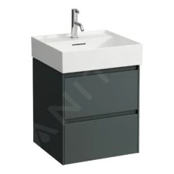 Laufen Lani - Wastafelonderkast, 48x45x52 Cm, 2 Laden, Grijs H4035121122661