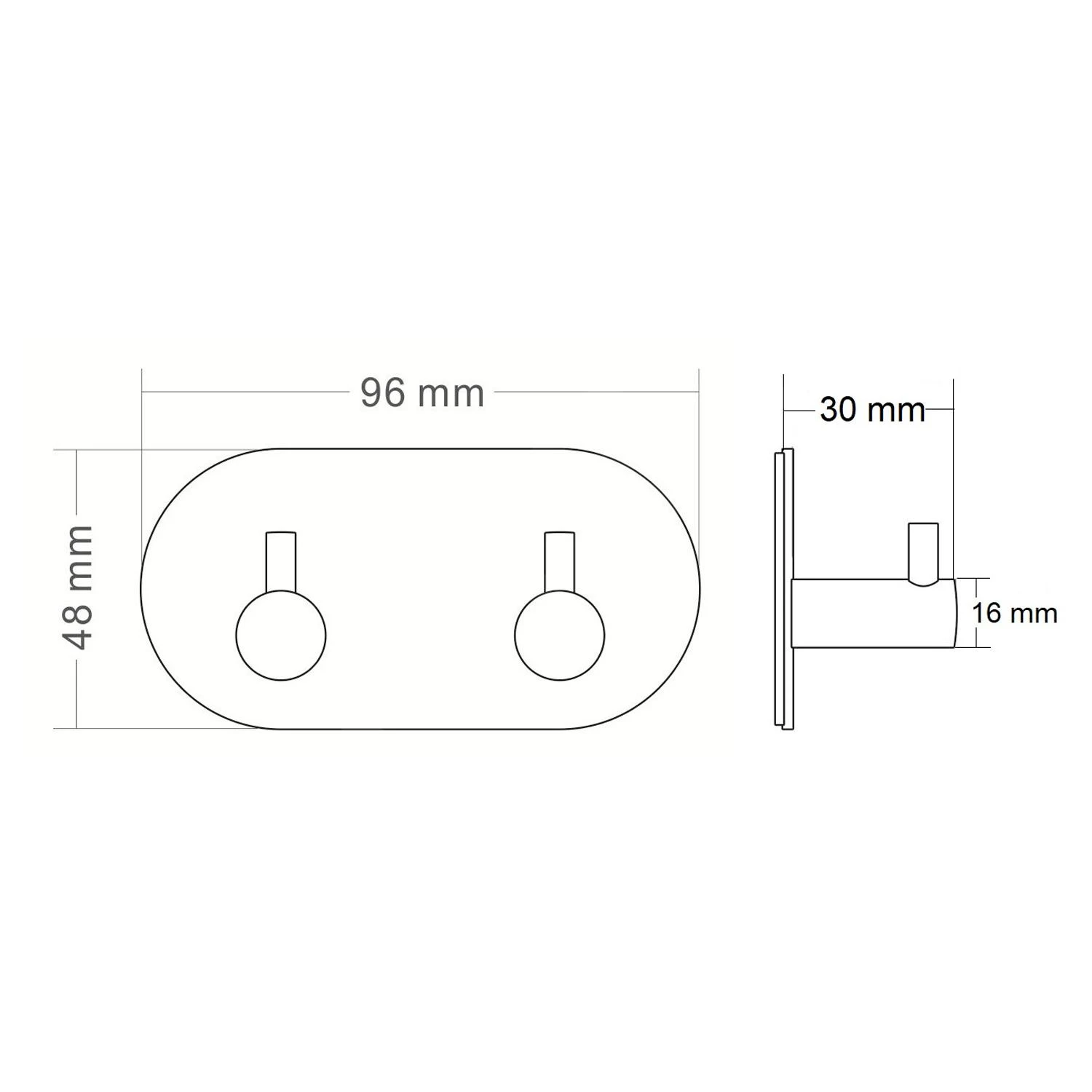 Sapho Accessoires - Zelfklevende Dubbele Haak, Rond, Geborsteld RVS 32202 2 Sapho Accessoires - Zelfklevende Dubbele Haak, Rond, Geborsteld RVS 32202 - Afbeelding 2