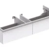 Geberit ICon - Onderkast Voor Dubbele Wastafel Met 2 Laden 1200 Mm, Mat Wit 841120000