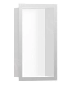 Hansgrohe XtraStoris Individual - Inbouwnis Met Designlijst, 300x150x100 Mm, Mat Wit/geborsteld Rvs 56096800