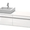 Duravit Ketho - Wastafelonderkast 426x1400x550 Mm, Links, 2 Laden, Glanzend Wit KT6697L2222