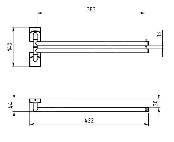 Novaservis Metalia 12 - Handdoekhouder, Chroom 0229,0 2 Novaservis Metalia 12 - Handdoekhouder, Chroom 0229,0 - Afbeelding 2