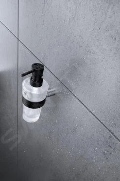 Nimco Nava - Zeepdispenser Met Hoouder, Mat Zwart/mat Glas NA 28031W-T-b -Duravit || Geberit || Grohe Verkoopwinkel 218ab8df8f3669cfc2b44eea