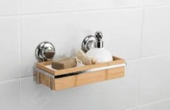 Compactor Bestlock - Zeepschaal Met Zuignap 276x148x127 Mm, Bamboe/chroom RAN5807 -Duravit || Geberit || Grohe Verkoopwinkel 21fec7605c5d29589757737d