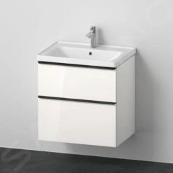 Duravit D-Neo - Wastafelonderkast Met Wastafel, 634x625x452 Mm, 2 Laden, Grafiet Mat DE012002222