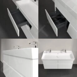 Villeroy & Boch Collaro - Wastafelonderkast, 1154x546x444 Mm, 4 Laden, Glossy White C01200DH -Duravit || Geberit || Grohe Verkoopwinkel 25a547b1bf2949731e6e80cb