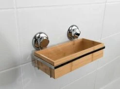 Compactor Bestlock - Zeepschaal Met Zuignap 276x148x127 Mm, Bamboe/chroom RAN5807 -Duravit || Geberit || Grohe Verkoopwinkel 276cb8d3269fc082cb351a17