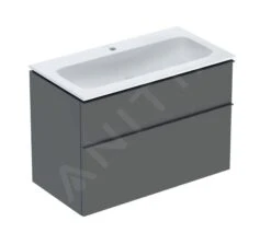 Geberit ICon - Wastafelkast Met Wastafel, 90x48x63 Cm, 2 Laden, KeraTect, Lava 502.333.JK.1