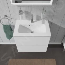 Duravit L-Cube - Wastafelonderkast Compact, 550x620x391 Mm, 2 Laden, Glanzend Wit LC625602222 -Duravit || Geberit || Grohe Verkoopwinkel 2a63e5f026886327bafd927e 1