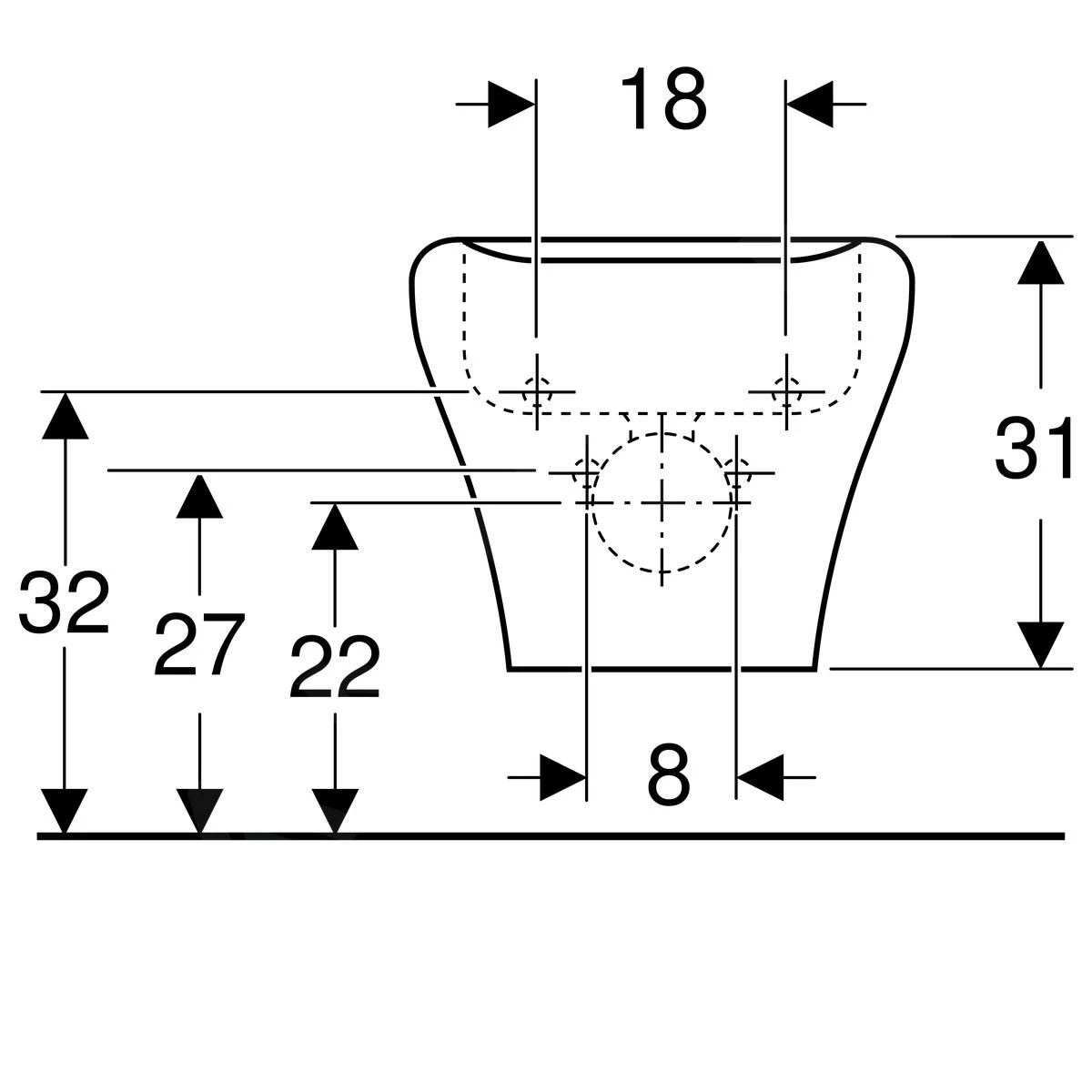 Geberit MyDay - Wand Bidet, 360x540 Mm, Met KeraTect, Wit 235450600 2 Geberit MyDay - Wand Bidet, 360x540 Mm, Met KeraTect, Wit 235450600 - Afbeelding 2