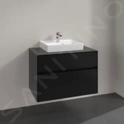 Villeroy & Boch Collaro - Wastafelkast, 800x548x500 Mm, 2 Laden, Mat Zwart C08000PD -Duravit || Geberit || Grohe Verkoopwinkel 2d45f4bccbce0118030f43e2