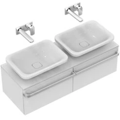 Ideal Standard Tonic II - Wastafelonderkast Voor Dubbele Wastafel 1220x440x350 Mm, Met Lak Glanzend Wit R4305WG -Duravit || Geberit || Grohe Verkoopwinkel 2dbf426e0014a7389785b5bc