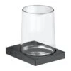 Keuco Edition 11 - Tandenborstelbeker Met Houder, Glas/zwart Chroom Geborsteld 11150139000