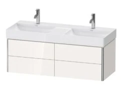 Duravit XSquare - Dubbele Wastafelonderkast 397x1184x460 Mm, 4 Laden, Glanzend Wit XS416402222