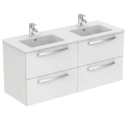 Ideal Standard Tempo - Wastafelonderkast Voor Dubbele Wastafel 1200mm, Glanzend Wit E0539WG -Duravit || Geberit || Grohe Verkoopwinkel 34e0c46deba43fa3db3bafc3