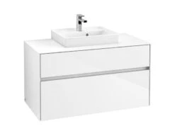 Villeroy & Boch Collaro - Wastafelonderkast, 1000x548x500 Mm, 2 Laden, Glossy White C01600DH