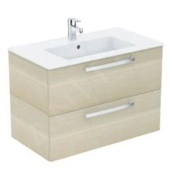 Ideal Standard Tempo - Wastafelonderkast Met Wastafel 815x450 Mm, 2 Laden, Decor Zand Eiken K2978OS -Duravit || Geberit || Grohe Verkoopwinkel 35a9d250d603cc9660a2d402