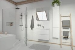 Kielle Aura - Wastafelkast Met Wastafel, 80x55x46 Cm, 2 Laden, Glanzend Wit 50002S80 -Duravit || Geberit || Grohe Verkoopwinkel 370101938f14b9e7eb823fcc