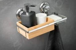 Compactor Bestlock - Plank Met Zeepschaal En Zuignap 273x150x135 Mm, Bamboe/chroom RAN5808 -Duravit || Geberit || Grohe Verkoopwinkel 374c6a22f8d772b05ebbb38c