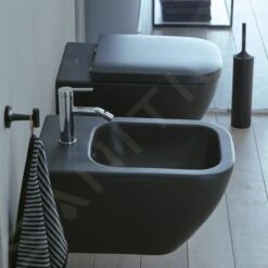 Duravit Happy D.2 - Hangend Bidet, 365x540 Mm, Kraangat, WonderGliss, Anthracite Mat 22581513001 -Duravit || Geberit || Grohe Verkoopwinkel 383b73cd5130938b2c16bf2d 1