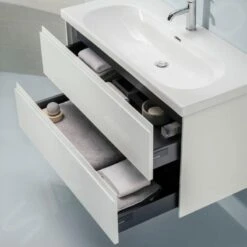 Laufen Lani - Wastafelonderkast, 98x45x52 Cm, 2 Laden, Glanzend Wit H4035621122611 -Duravit || Geberit || Grohe Verkoopwinkel 38a6e1e84d7d9d8ad54efa37
