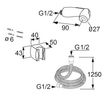 Kludi Bozz - Bidet Handdouche Met Douchehouder En Doucheslang, Chroom 7304205-00 2 Kludi Bozz - Bidet Handdouche Met Douchehouder En Doucheslang, Chroom 7304205-00 - Afbeelding 2