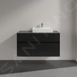 Villeroy & Boch Collaro - Wastafelkast, 1000x548x500 Mm, 2 Laden, Mat Zwart C01500PD -Duravit || Geberit || Grohe Verkoopwinkel 3b35f0f574245a4d2a87acfb