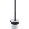 Sapho Gedy Badkameraccessoires - Toiletborstel Met Houder, Mat Zwart/ Satin Glas PI330314