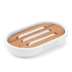 Nimco Kora - Zeepschaal, Wit/bamboe KO 24059-05