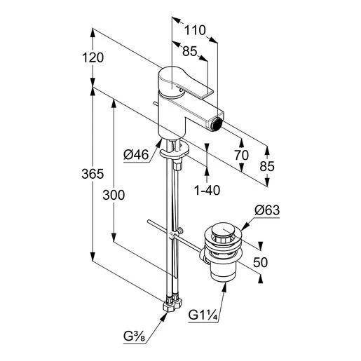 Kludi Zenta SL - Bidetkraan Met Afvoergarnituur, Chroom 485300565 2 Kludi Zenta SL - Bidetkraan Met Afvoergarnituur, Chroom 485300565 - Afbeelding 2