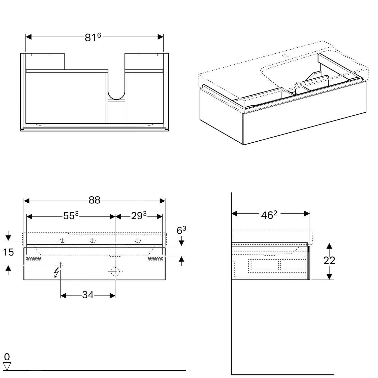 Geberit Xeno 2 - Wastafelonderkast 900 Mm Met Bijzetplank, Interne Lade Met LED Verlichting, Grijs/beige 500.514.00.1 2 Geberit Xeno 2 - Wastafelonderkast 900 Mm Met Bijzetplank, Interne Lade Met LED Verlichting, Grijs/beige 500.514.00.1 - Afbeelding 2