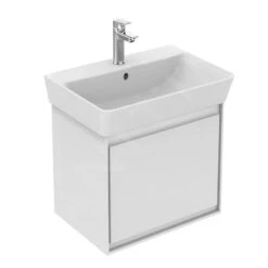 Ideal Standard Connect Air - Wastafelonderkast Cube 500 Mm, Glanzend Wit/mat Lichtgrijze Lak E0842KN