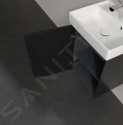 Villeroy & Boch Collaro - Wastafelkast, 410x546x344 Mm, 1 Deur, Scharnieren Links, Mat Zwart C00500PD -Duravit || Geberit || Grohe Verkoopwinkel 40d7d1dbdf07c0914a9b5f3b