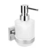 Sapho X-SQUARE - Zeepdispenser MINI Met Houder, Melkglas/chroom XQ101