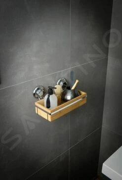 Compactor Bestlock - Zeepschaal Met Zuignap 276x148x127 Mm, Bamboe/chroom RAN5807 -Duravit || Geberit || Grohe Verkoopwinkel 41803519a58f18eb0396d04f